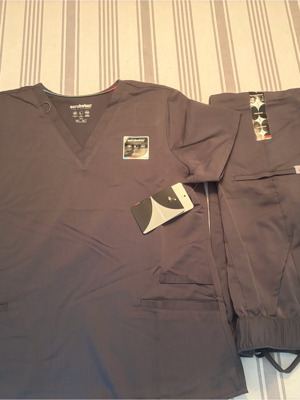 Scrubstar Women's Scrub Top and Jogger Pants Set - Charcoal Gray